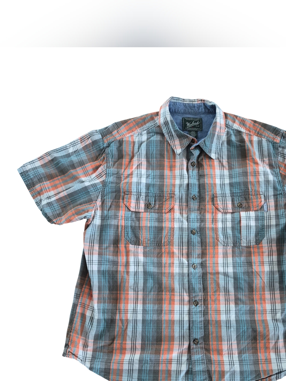 Woolrich Short Sleeve Button Front Mens Shirt Size XL